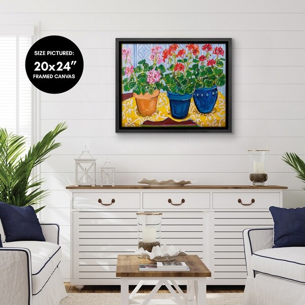 Americanflat - Flowers In Pots by Mandy Buchanan Floating Canvas