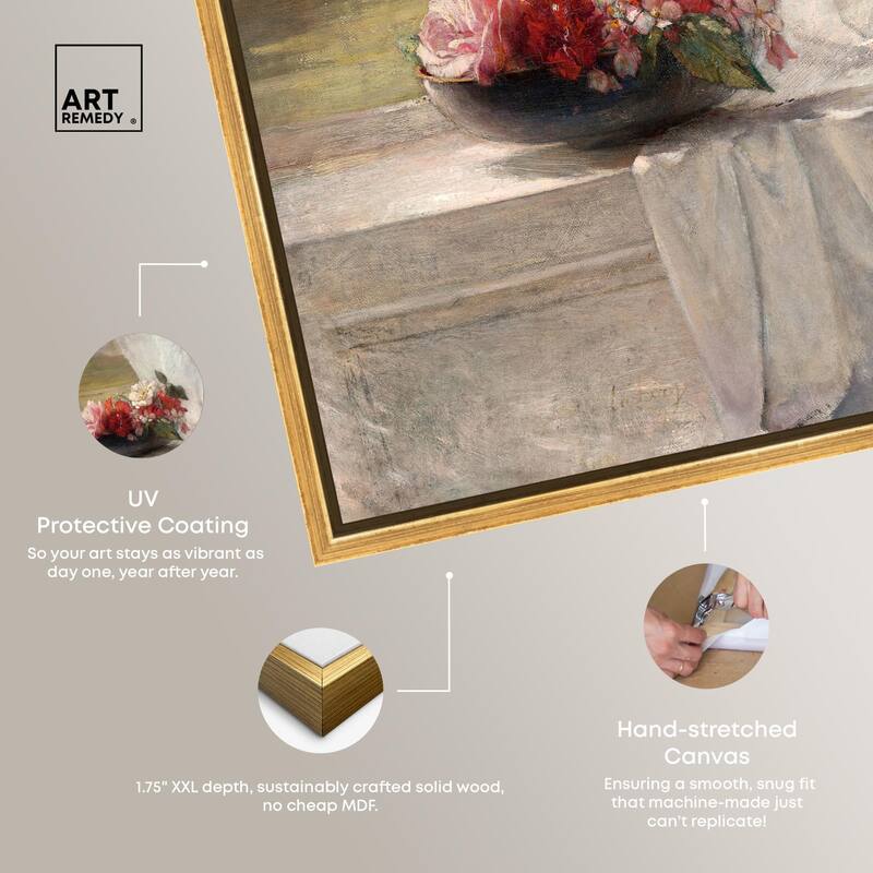 Flowers on a Window 1861 Canvas by Art Remedy