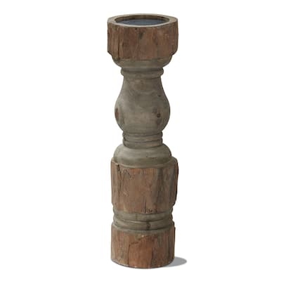Rustic Turned Pillar Holder Tall