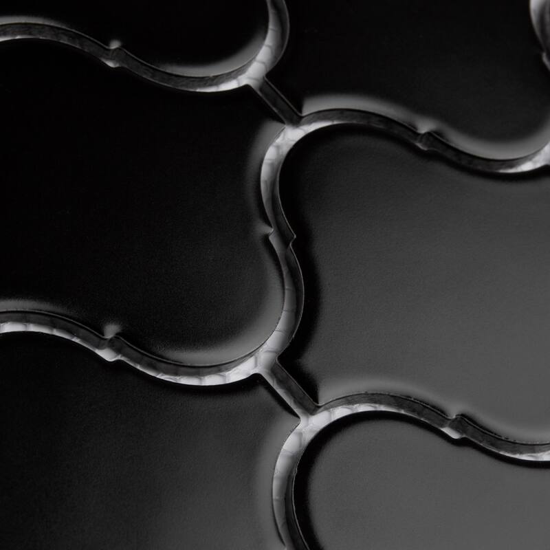 Merola Tile Metro Lantern Matte Black 9-1/2" x 10-3/4" Porcelain Mosaic Floor and Wall Tile