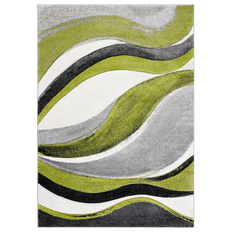 SAFAVIEH Hollywood Zohreh Mid-Century Modern Abstract Rug - 5'3" x 7'6" - Grey/Green