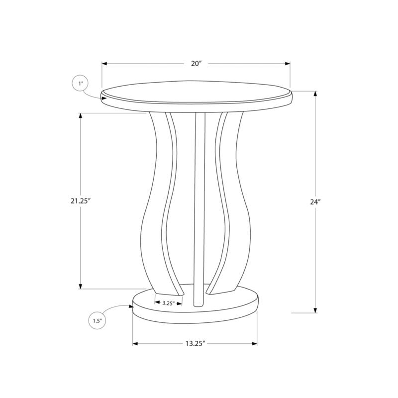Luxury Accent Table - Mirrored Geometric Design - Living Room Decor - Round Tabletop - Stylish Side Table - 24