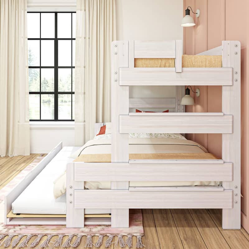 Max and Lily Farmhouse Twin over Full Bunk Bed with Trundle