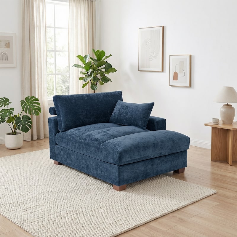 Modern Corduroy L-Shaped Sofa Chaise Lounge Couch