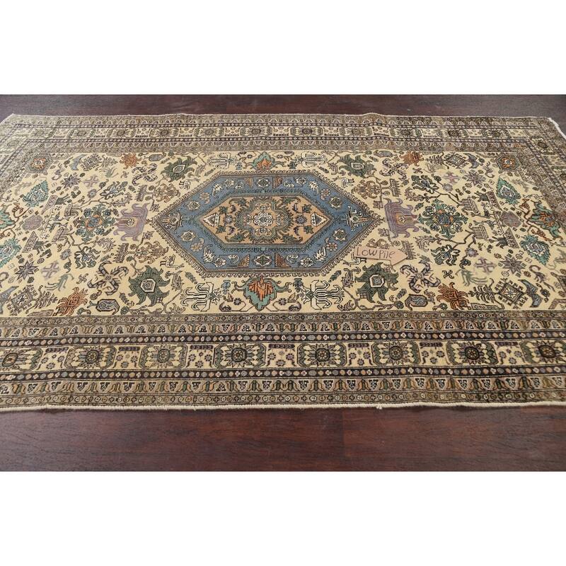 Geometric Tabriz Persian Area Rug Wool Hand-knotted Bedroom Carpet - 5'4" x 9'5"