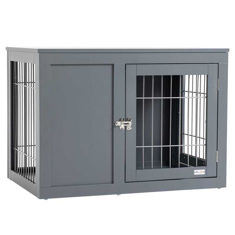 Dog Crate Furniture Steel Indoor Pet Kennel Cage with Double Doors and Locks