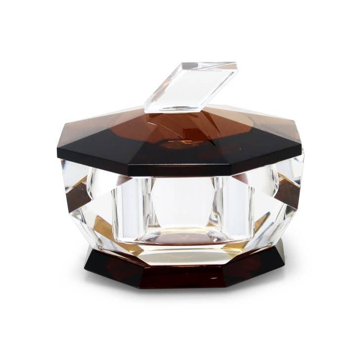 Crystal Candy Jar with Gold Base and Lid - 6"D