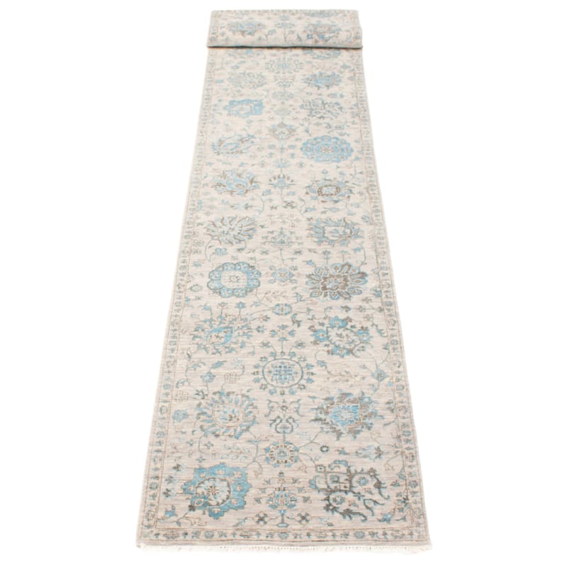 ECARPETGALLERY Hand-knotted Heritage Grey Silk, Wool Rug - 2' 8" x 14' 2"