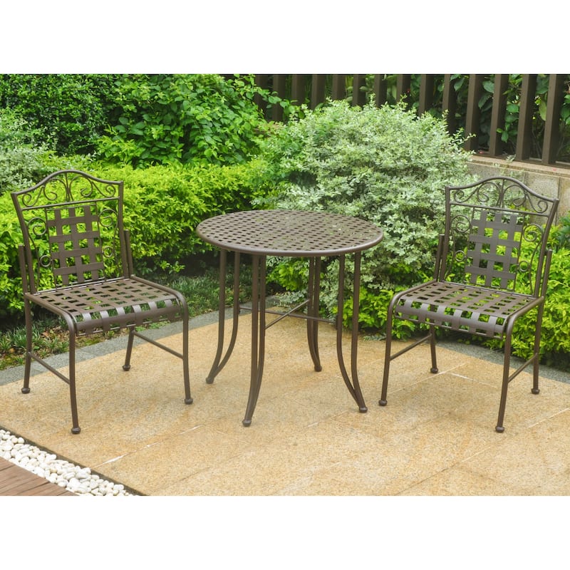 Mandalay 3-Piece Iron Patio Bistro Set