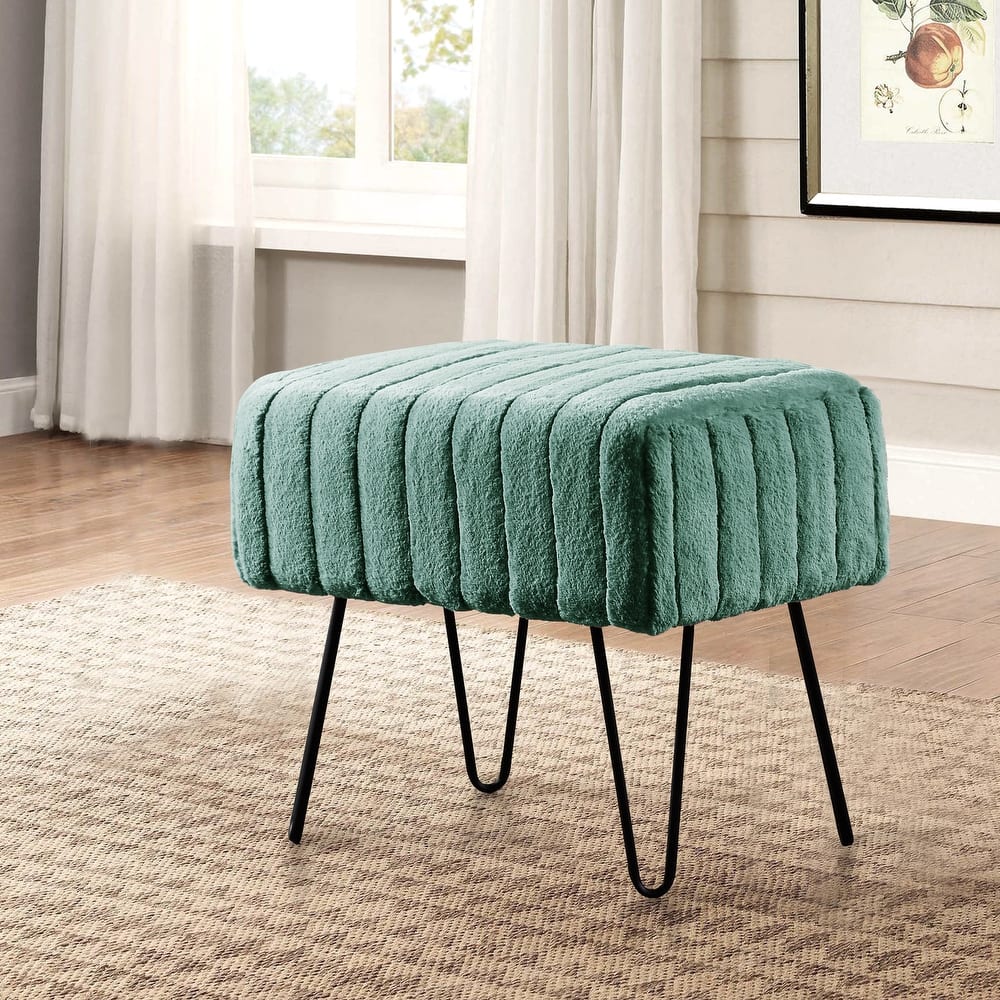 Serenta SuperMink Fauxfur Ottoman Bench