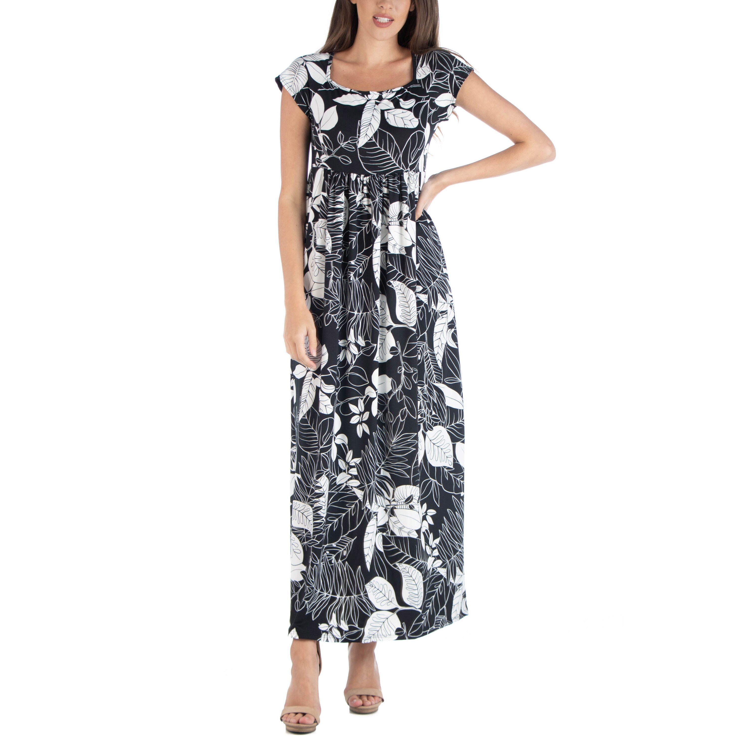 white floral print maxi dress