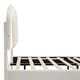 preview thumbnail 8 of 16, Twin Size Upholstered Flower-Shape Bed with LED Light Strip, Sherpa Fabric Platform Bed with Wooden Slats Support, White