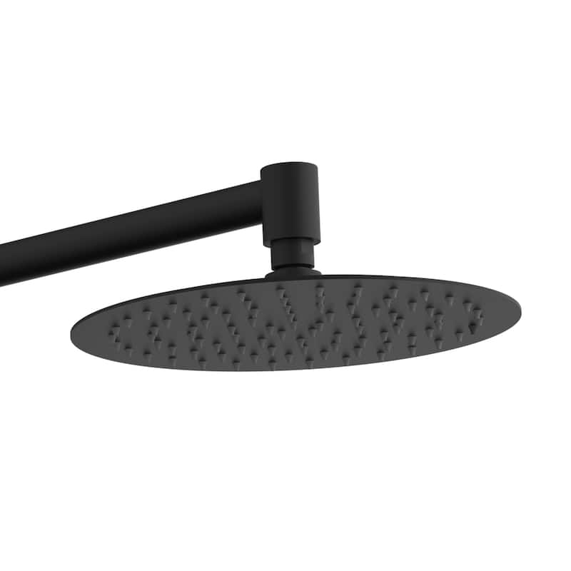 Atlantis 10-in Rain Showerhead Shower System with 5-Body Jets and Handshower Matte Black