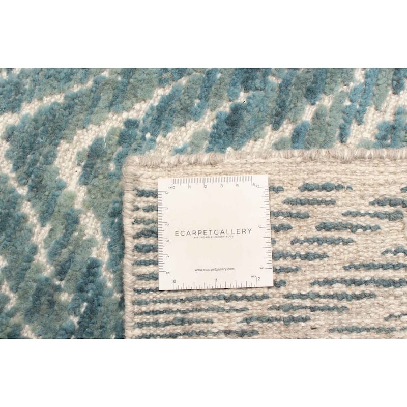 ECARPETGALLERY Hand-knotted Tangier Teal Wool Rug - 2'11 x 4'11
