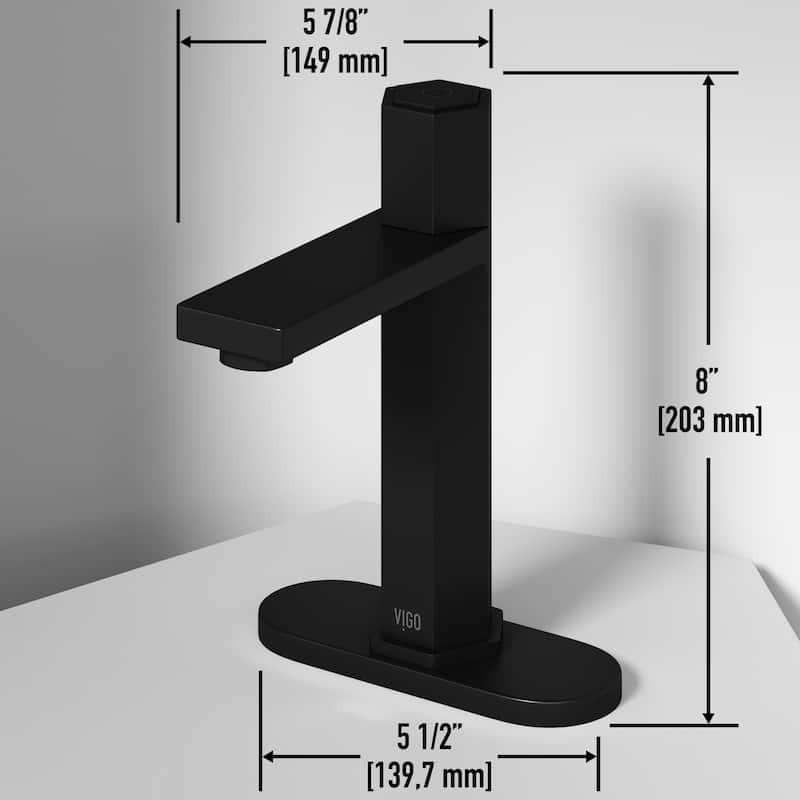 VIGO Nova 8" H Button Operated Single Hole Bathroom Faucet