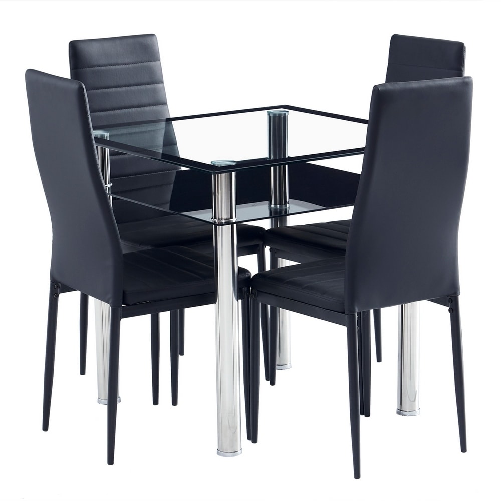 Stylish & Durable PU Leather Dining Chairs Set of 4 for Dining - 15.74"x 18.5"x 38.58" (L x W x H)