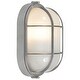 preview thumbnail 1 of 5, Access Lighting Nauticus Dual Mount - Outdoor Wall Sconce Bulkhead - Satin Finish - Frosted Glass Shade - Incandescent Silver