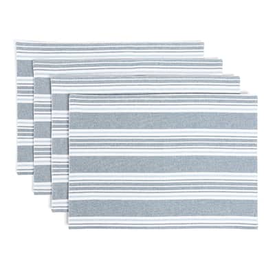 over&back 100% Cotton Woven Placemats - Machine Washable - Set of 4
