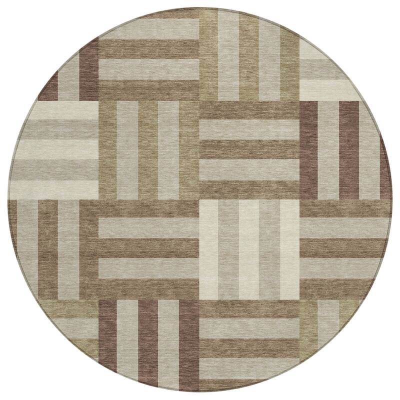 Machine Washable Indoor/ Outdoor Modern Hatch Chantille Rug