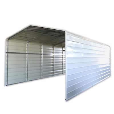 ALEKO Galvanized Steel Carport Canopy Shelter with Sidewalls 12Wx26Lx10H ft Grey
