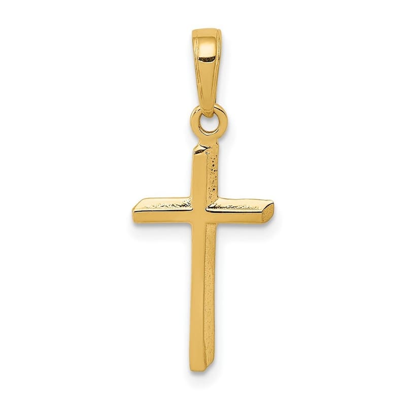 Curata 14k Yellow Gold 18" Polished Cross Pendant Necklace - 11.3x24.1mm