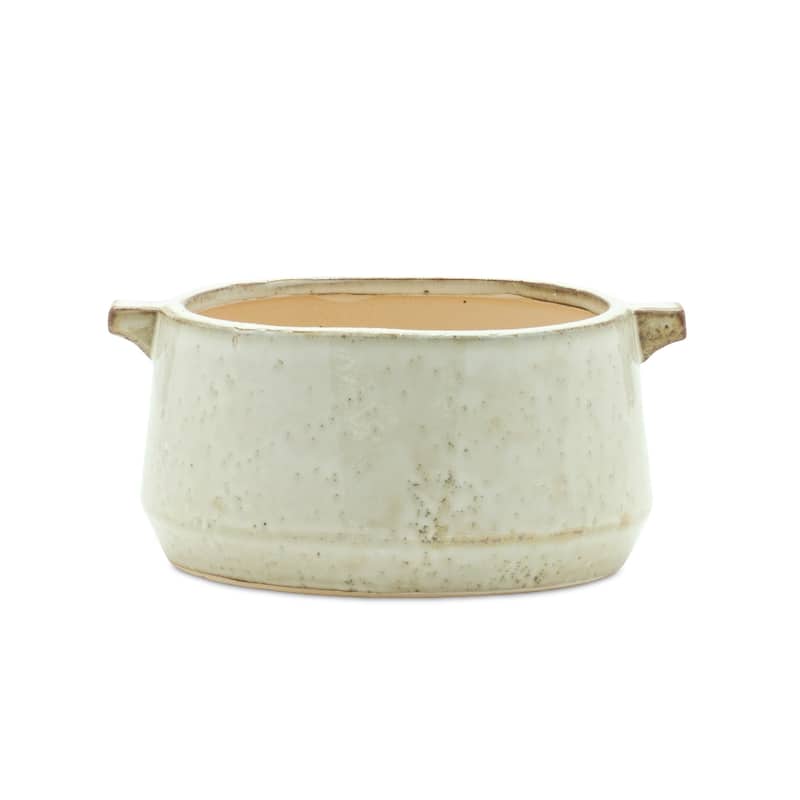 HomeRoots 6" Gray Clay Round Pot Planter - 6' X '4' X '8