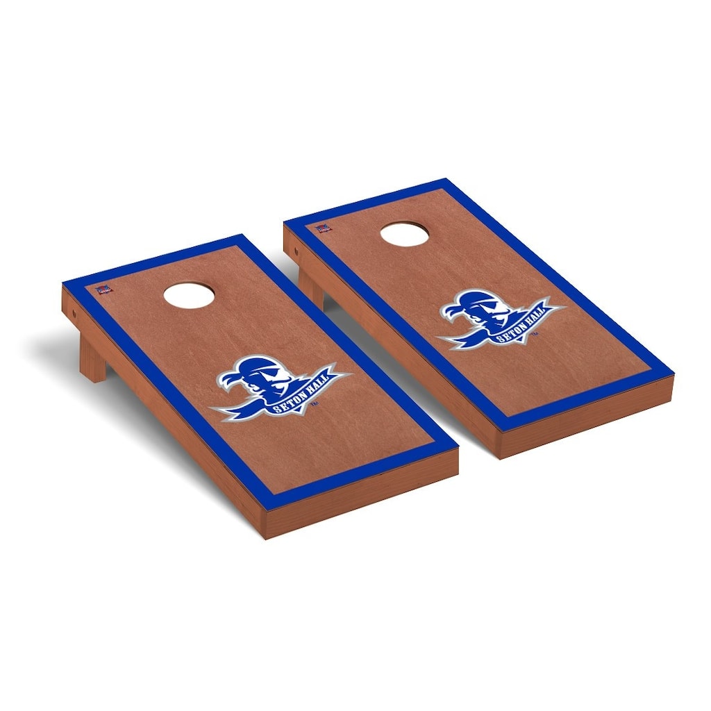 Seton Hall University Pirates Cornhole Board Set - Rosewood Stained Border Wooden