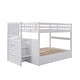 preview thumbnail 4 of 7, White Full Over Full Solid Pine Bunk Bed with Twin Trundle, 4-Drawer Storage, Versatile Staircase, Safety Guardrail