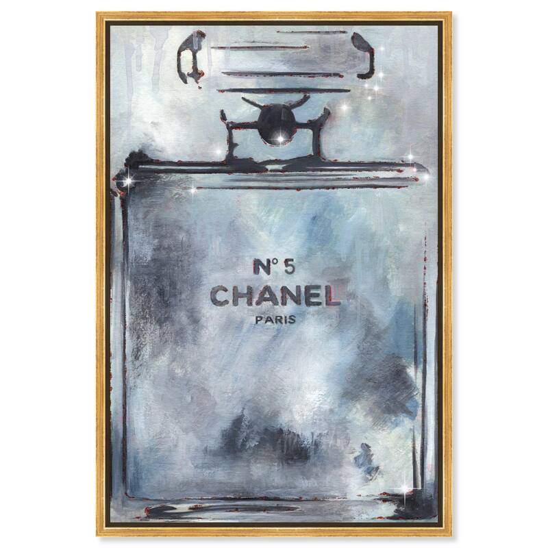 Doll Memories - Grey Perfume Canvas by Art Remedy - Gold - 36" x 54"