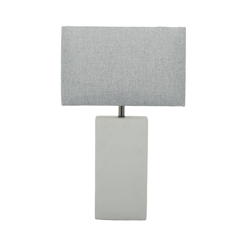 Cement Stone Room Table Lamp with Square Shade - Gray - Roche River Decor