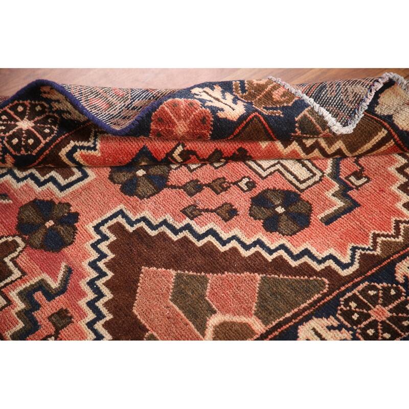 Tribal Bakhtiari Persian Vintage Area Rug Handmade Wool Carpet - 3'3"x 4'8"