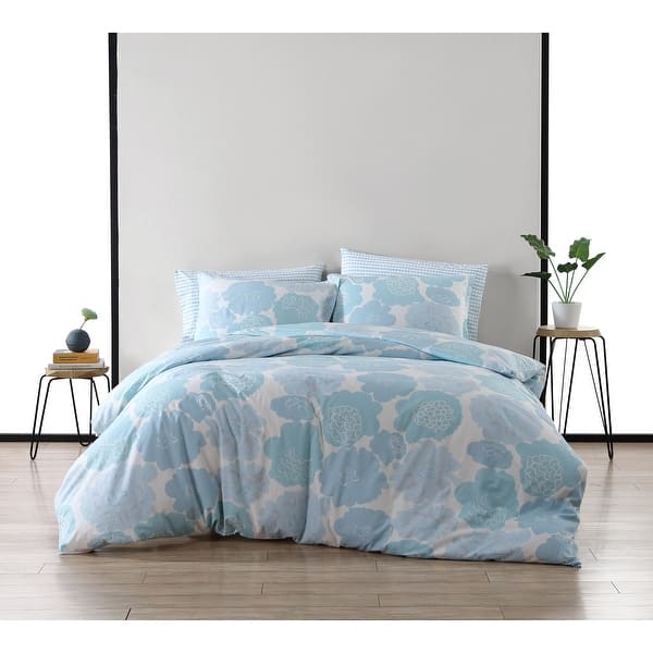 Marimekko Pioni Cotton Reversible Blue Comforter Set - On Sale - Overstock  - 33555425