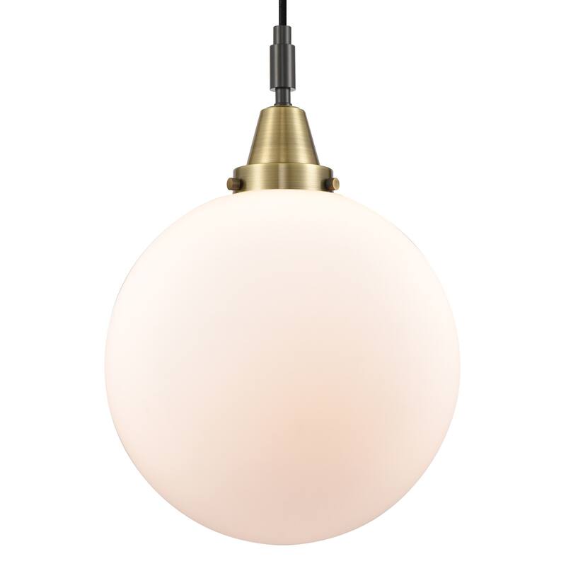 Innovations Lighting 447-1P-G201-12 Beacon 12" Wide Pendant with Matte - Black Antique Brass