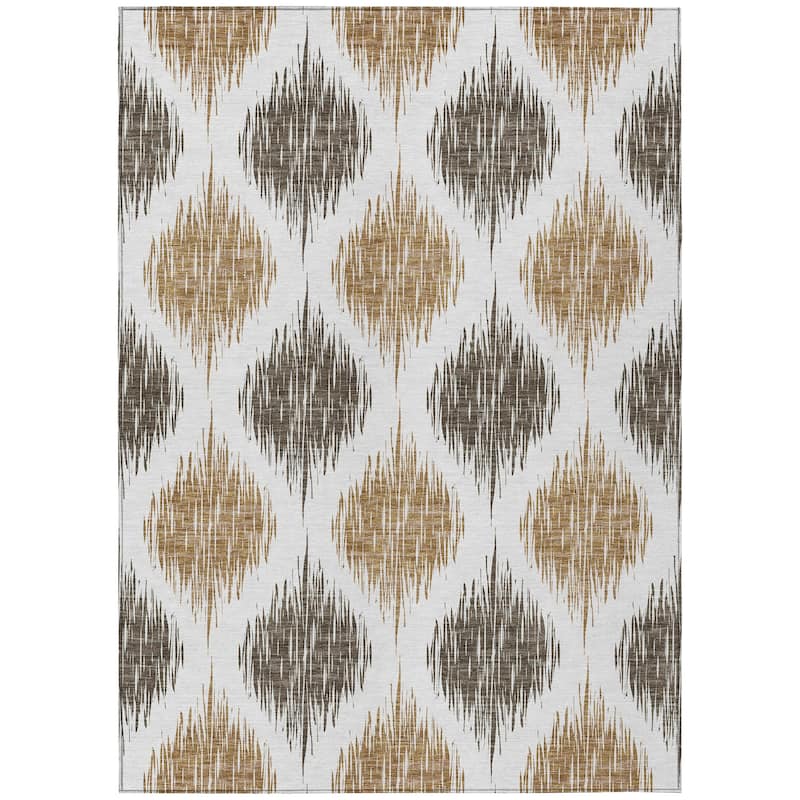 Machine Washable Indoor/ Outdoor Chantille Contemporary Geo Rug