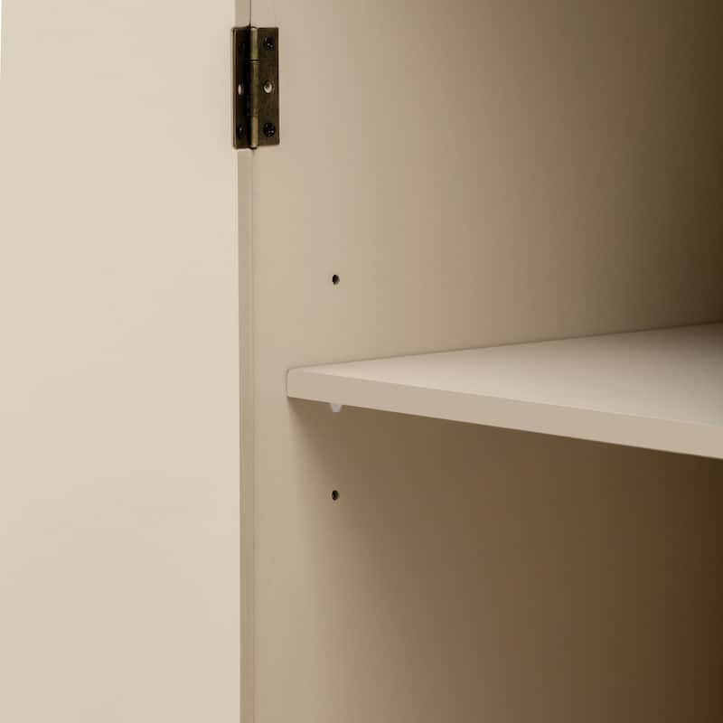 Retro Minimalist Curved Sideboard with Gold Handles and Adjustable Dividers