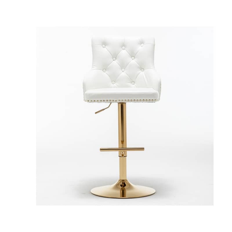 Best Master Furniture Adjustable Swivel Bar Stools with Gold Base (Set of 2)