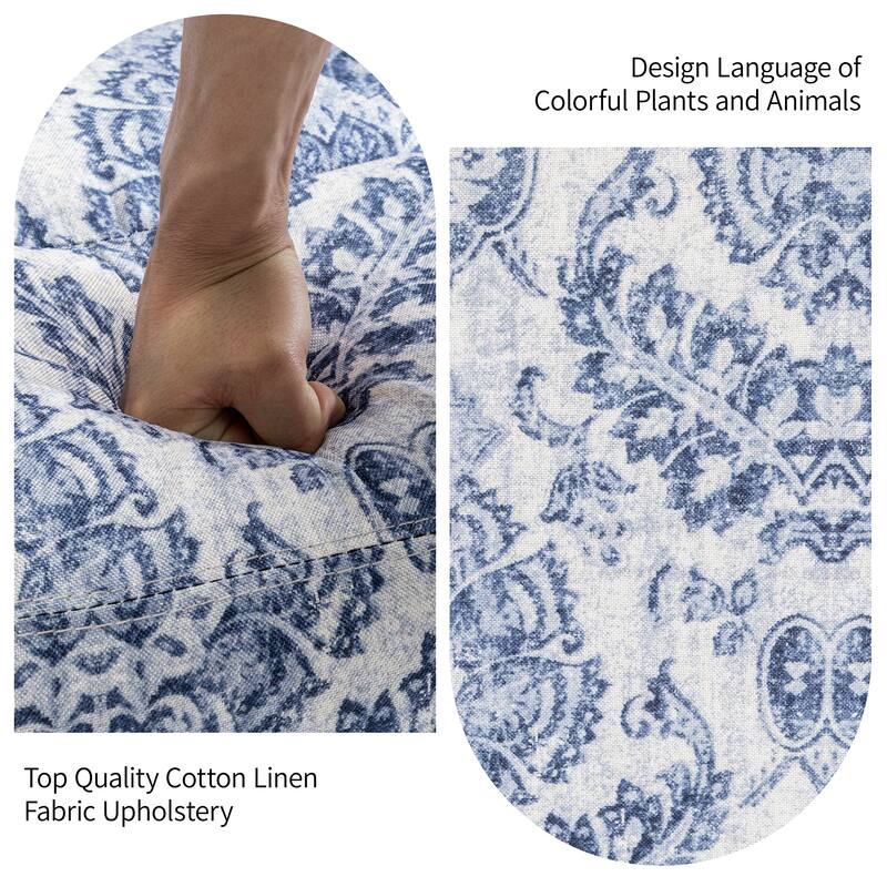29'' W Pattern Floral Swivel Manual Push Back Recliner Glider Chair
