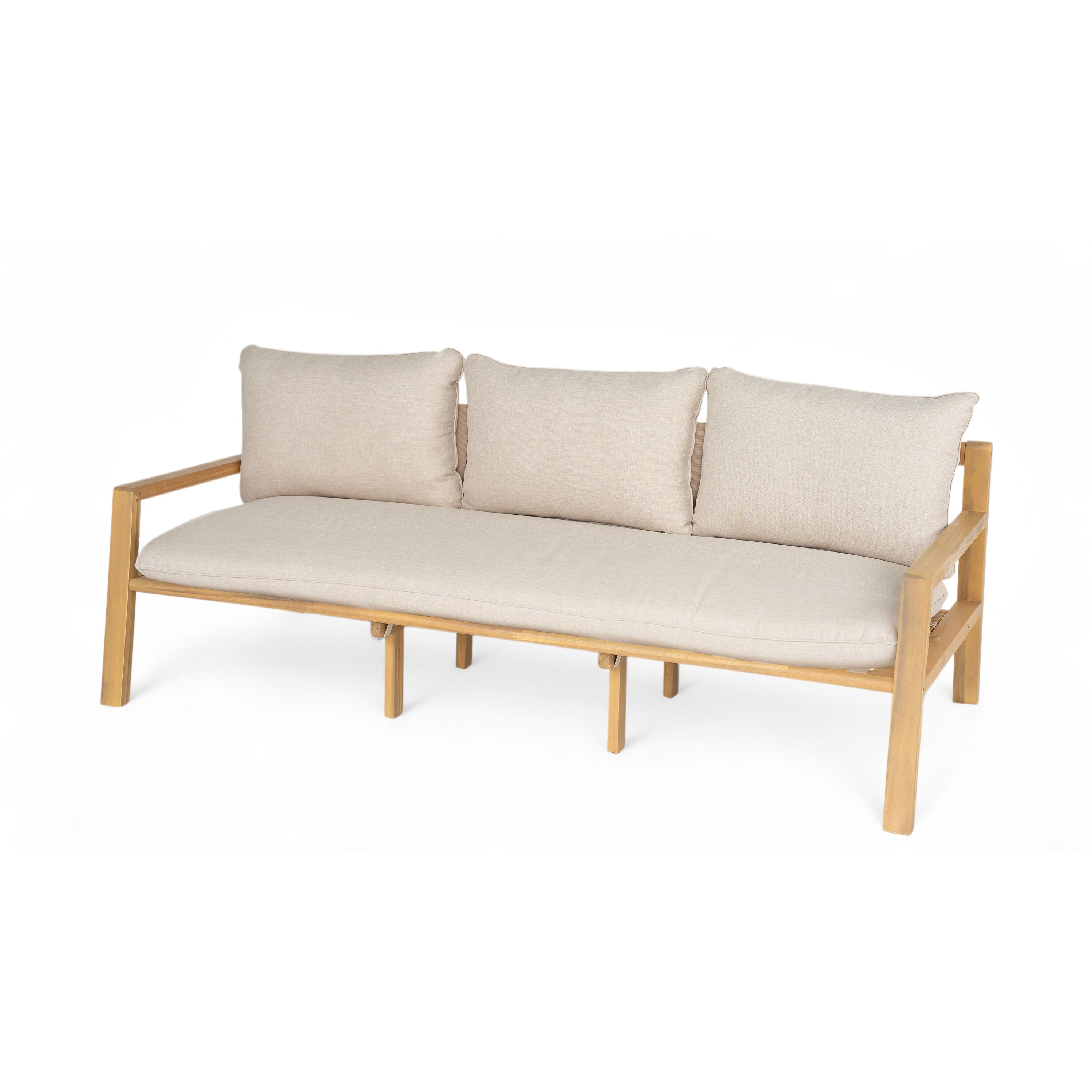 Christopher Knight Home - Thompson Outdoor Acacia Wood Woven Sofa