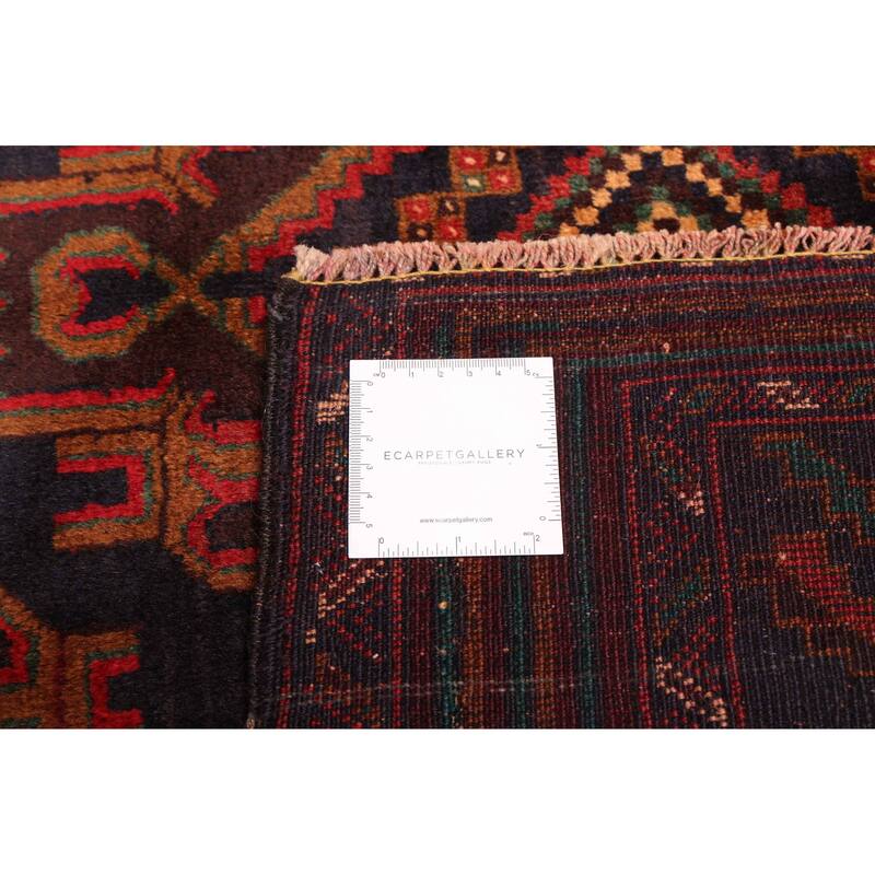 ECARPETGALLERY Hand-knotted Teimani Black, Brown Wool Rug - 3'10 x 6'11