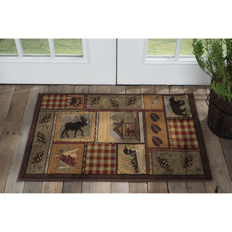 Area Rug & Runner - Lodge Cabin Farmhouse Rugs for Living Room Bedroom Dining Room Kitchen 2x3 / 3x8 / 5x7 / 8x10 / 9x12 / Round - 2' x 3' - Multi