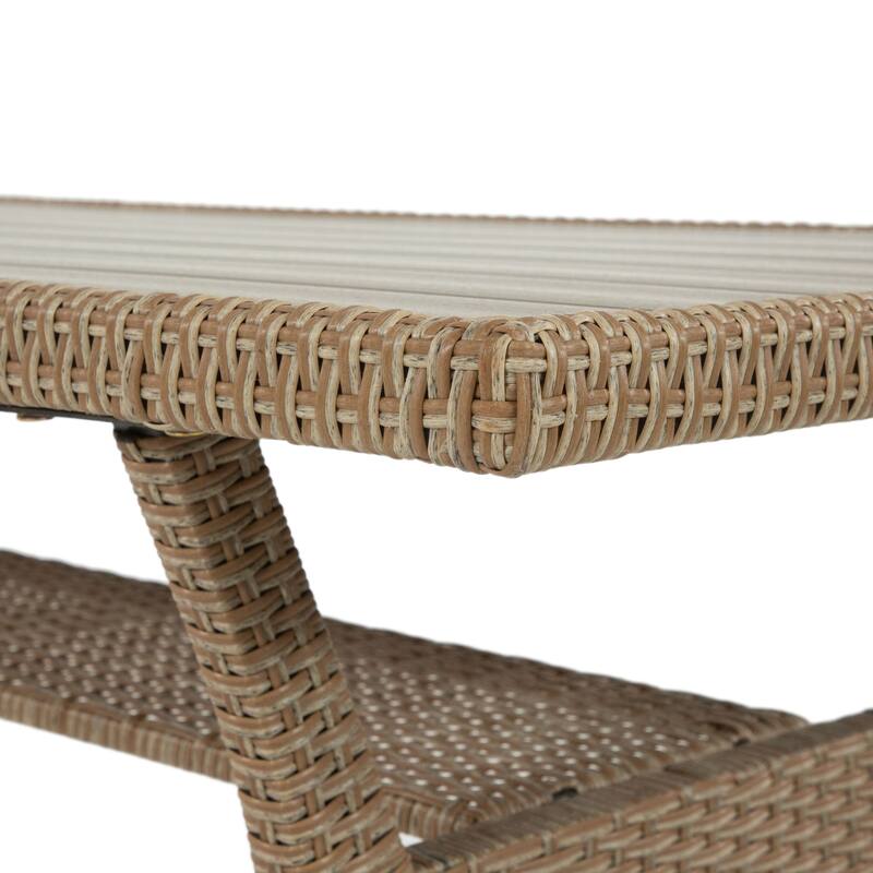 Decker Contemporary 57-inch Wicker Plank-Style Outdoor Dining Table by M&L Co.