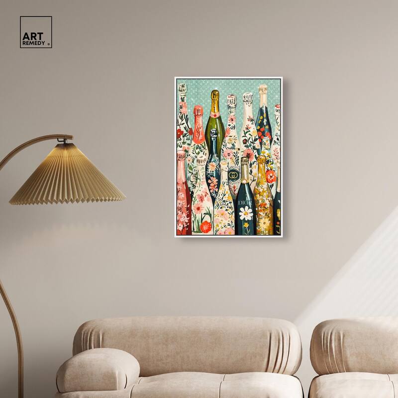 Floral Collection Bottles Canvas by Art Remedy