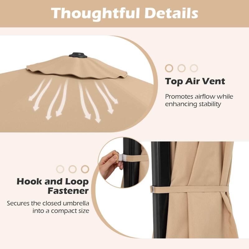 Costway 9 FT Cantilever Patio Umbrella Offset Hanging Umbrella with