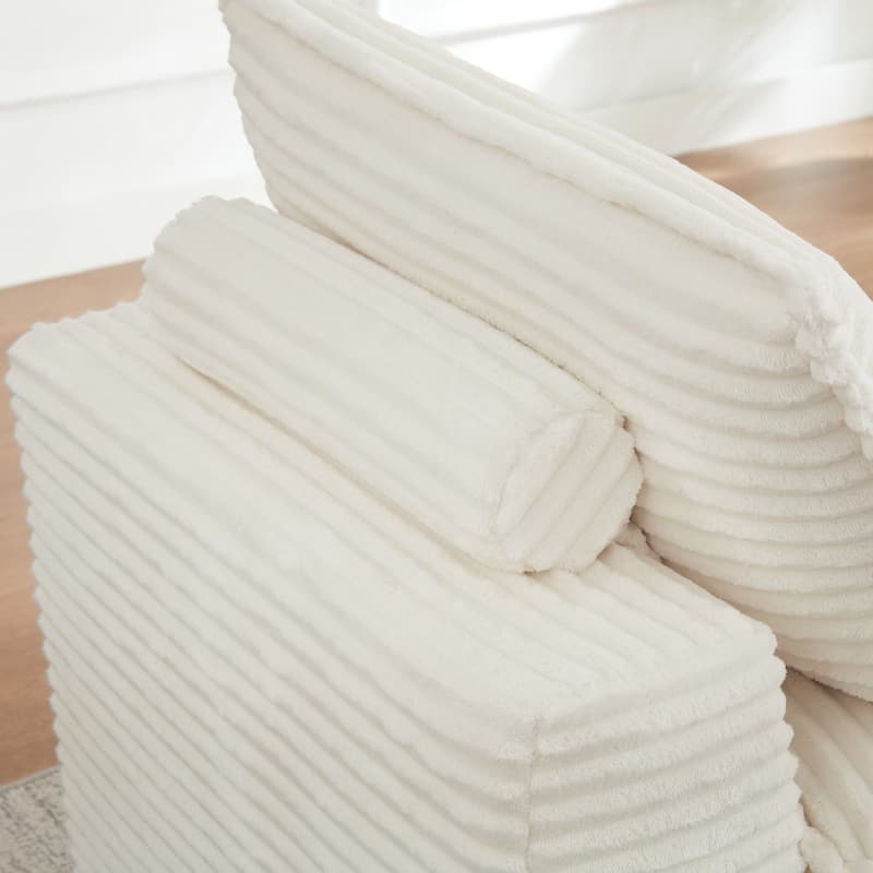 109.4" L-Shaped Cloud Sectional Sofa with Ottoman, No Assembly Required