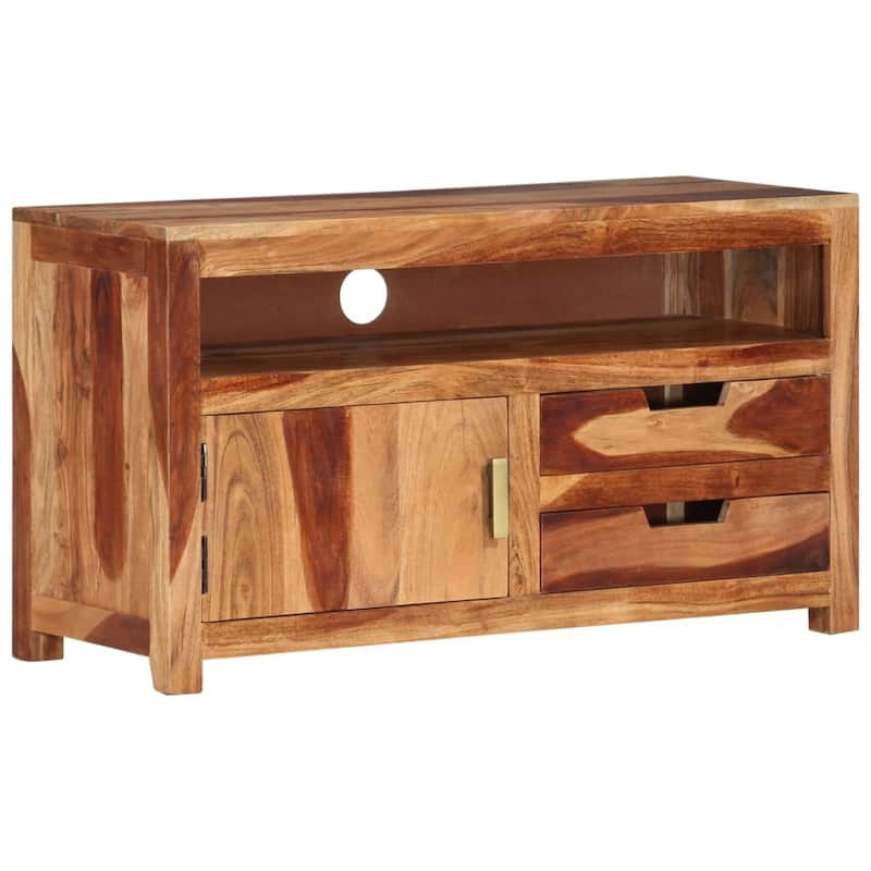 vidaXL TV Stand 35.4"x13.6"x19.7" Solid Wood Acacia - 35.4" x 13.6" x 19.7"