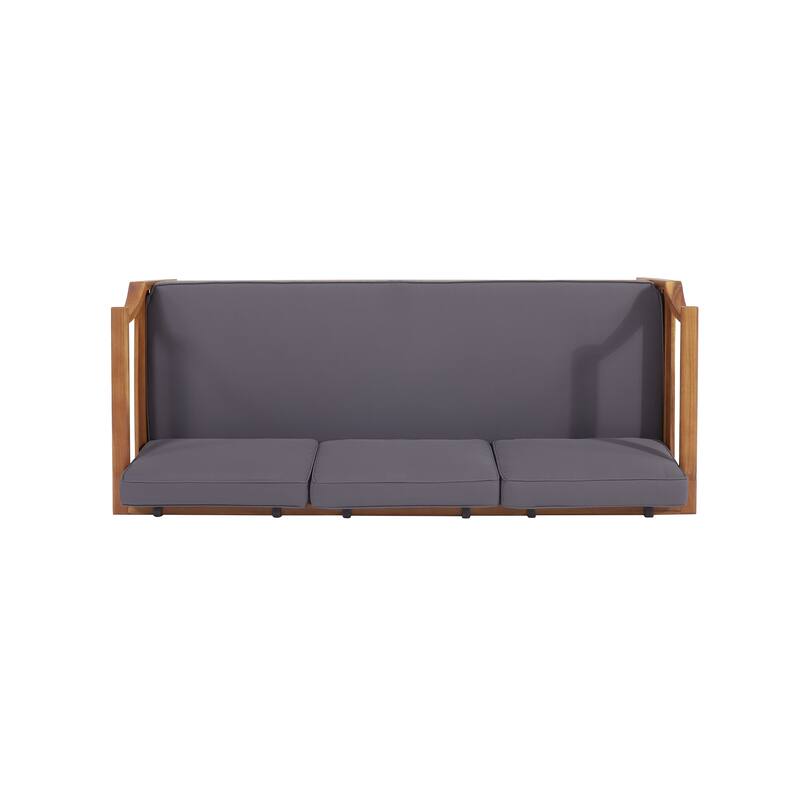 Outdoor 3 Seater Sofa with Cushions - Acacia Wood Frame