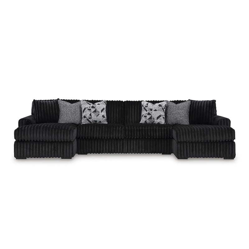 Signature Design by Ashley Midnight-madness 3-Piece Sectional with Chaise - 150" W x 65" D x 40" H