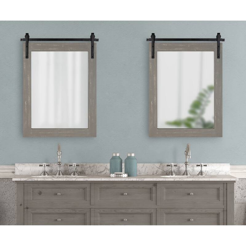 Kate and Laurel Cates Rustic Rectangular Wall Mirror