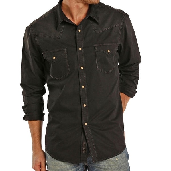 Rock Roll Cowboy Mens Shirt Black Size Medium M Western Snap Button Overstock 29170996 Shop 21 top rock and roll cowboy shirts and earn cash back all in one place. usd