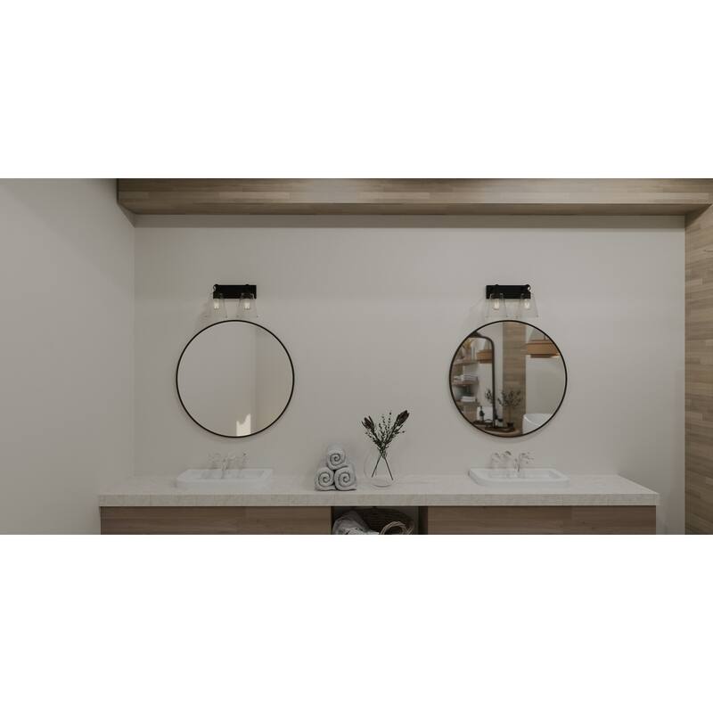 Dacosta 2-Light Earth Black Bath Light